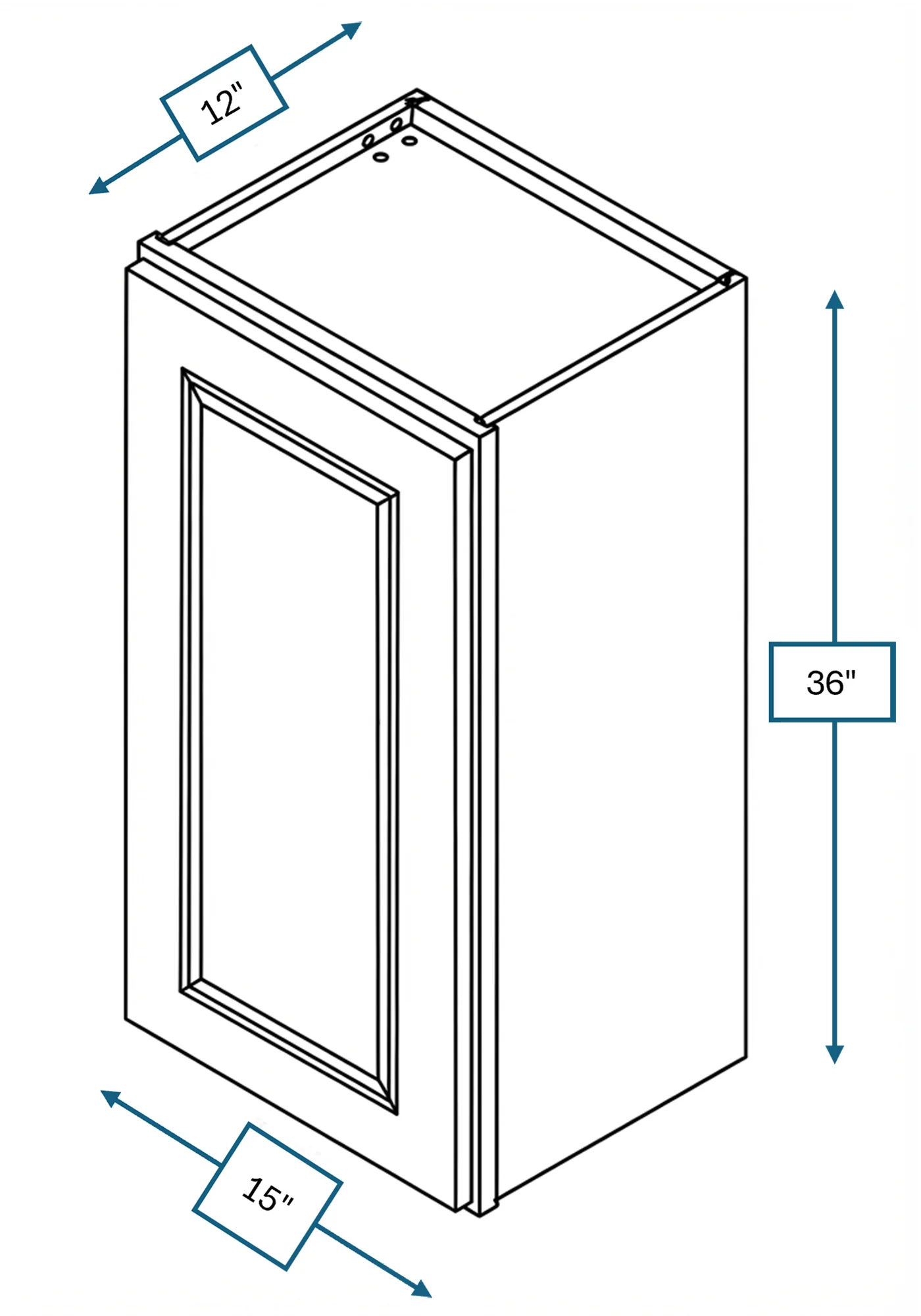 Chalet White Raised Panel 15 in. x 36 in. Wall Cabinet