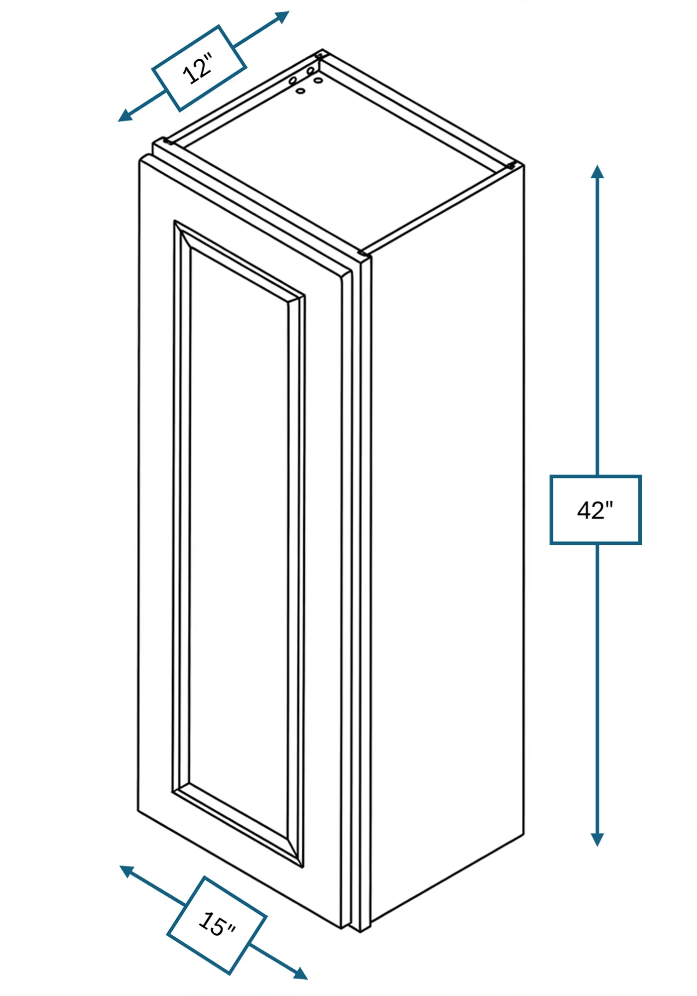 Chalet White Raised Panel 15 in. x 42 in. Wall Cabinet