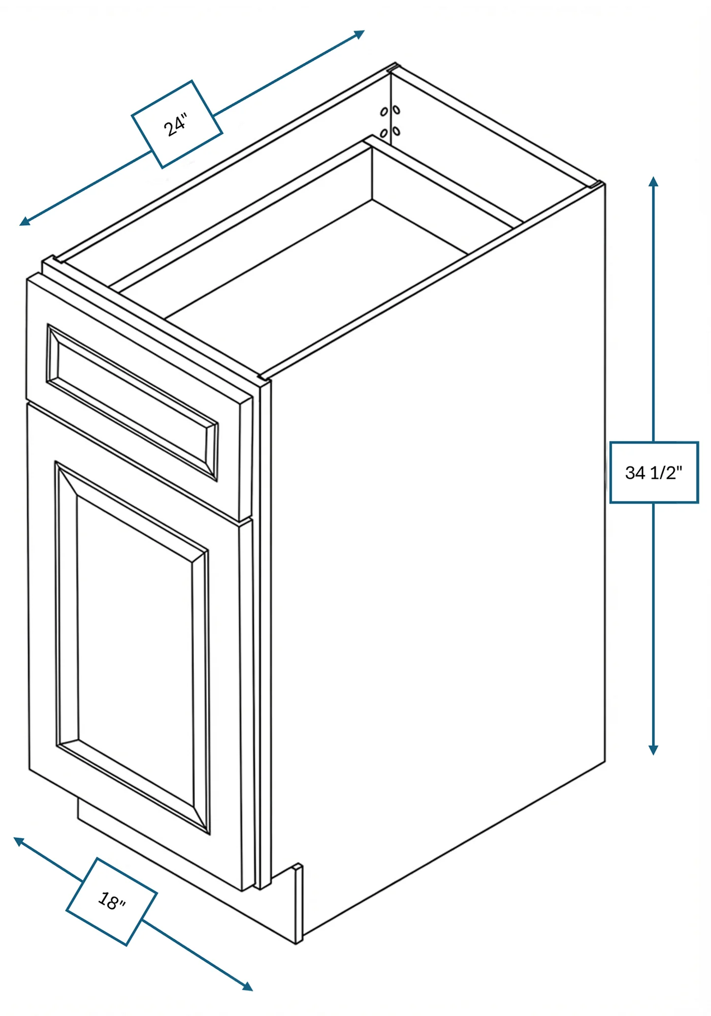 Chalet White Raised Panel 18 in. Base Cabinet