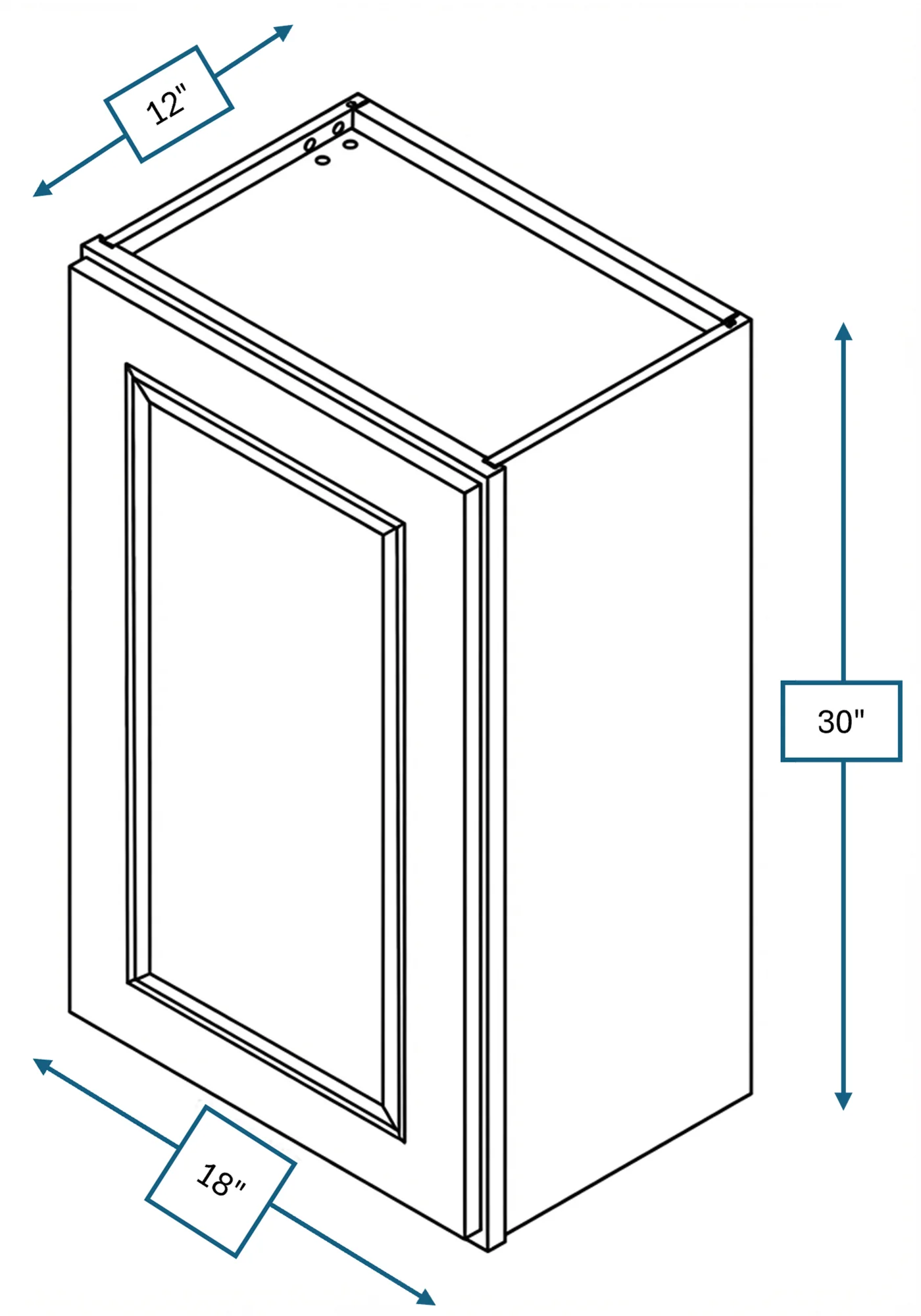 Chalet White Raised Panel 18 in. x 30 in. Wall Cabinet