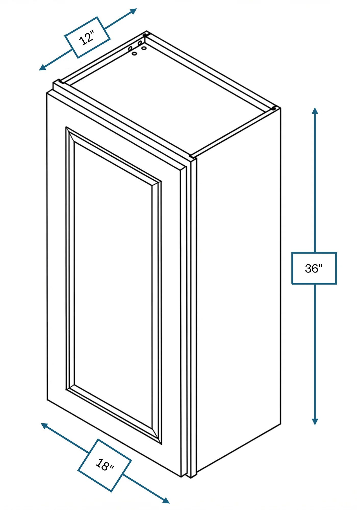 Chalet White Raised Panel 18 in. x 36 in. Wall Cabinet