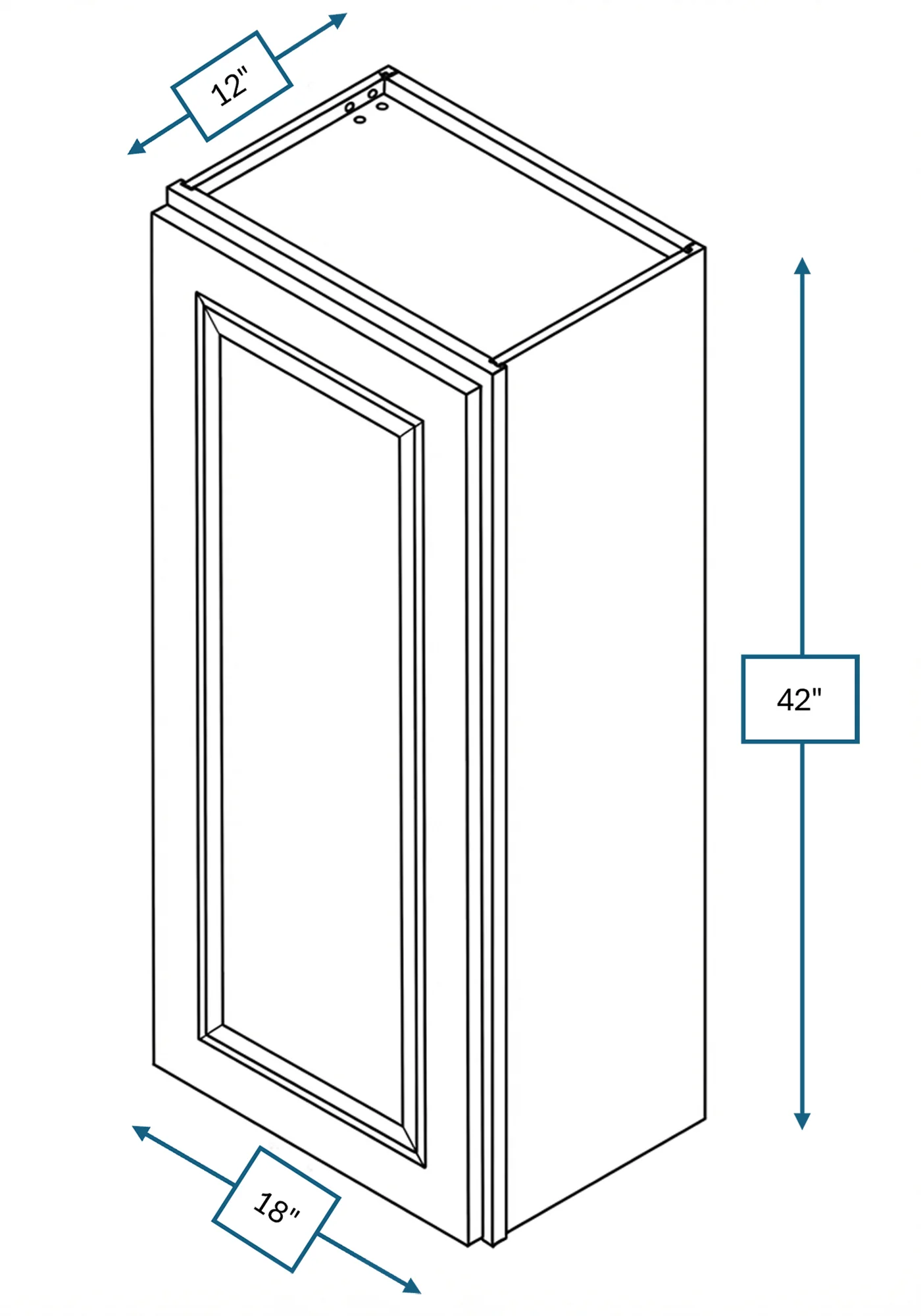 Chalet White Raised Panel 18 in. x 42 in. Wall Cabinet