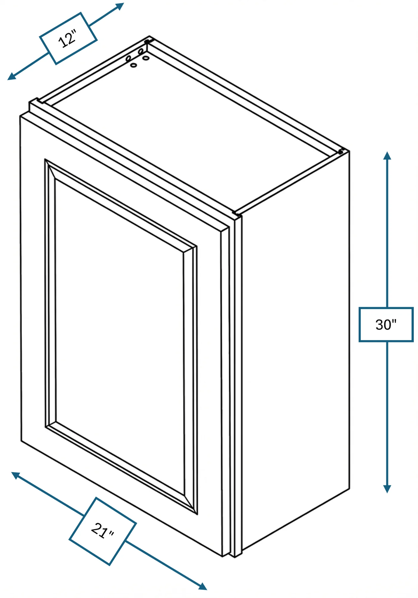 Chalet White Raised Panel 21 in. x 30 in. Wall Cabinet
