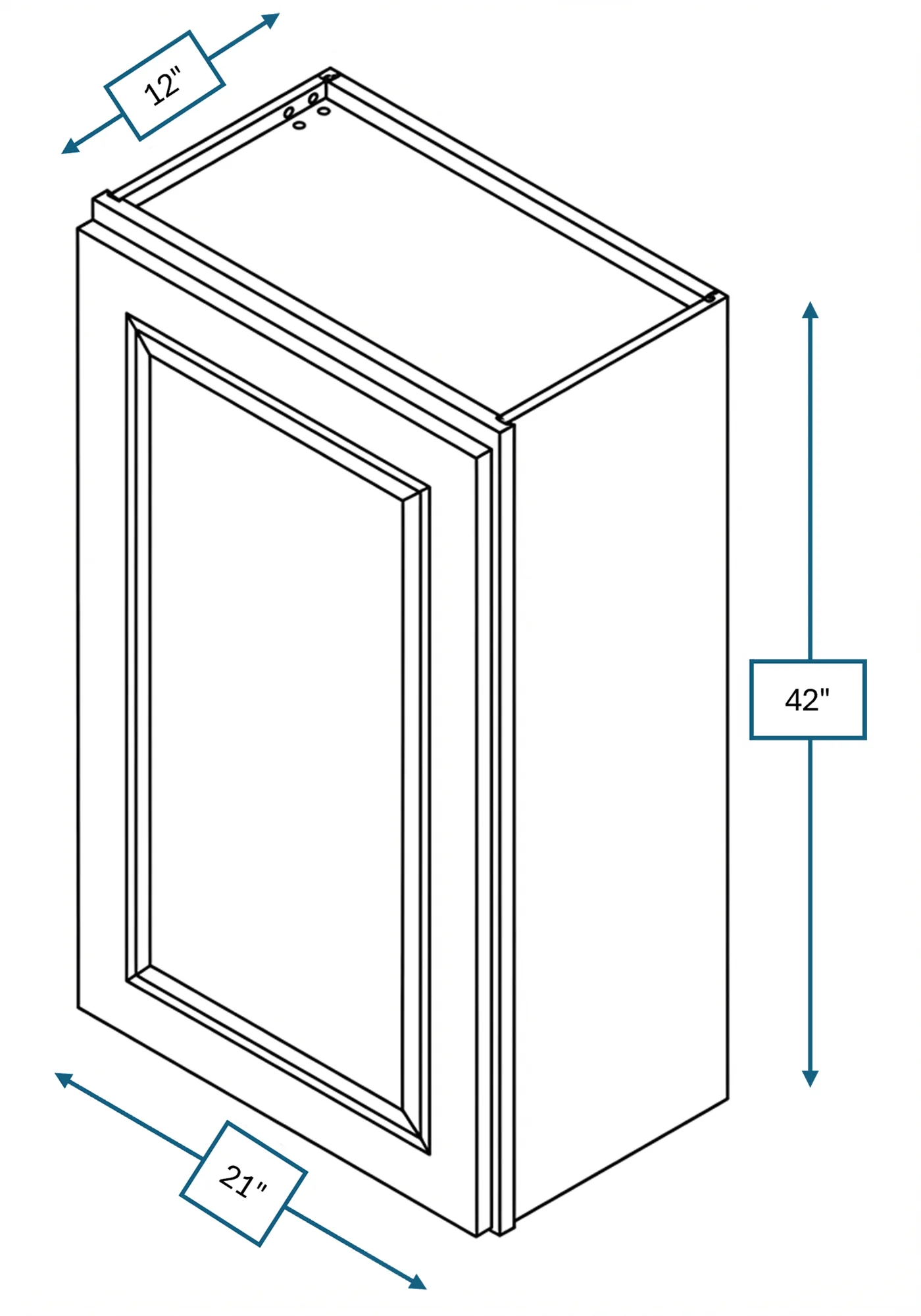 Chalet White Raised Panel 21 in. x 42 in. Wall Cabinet