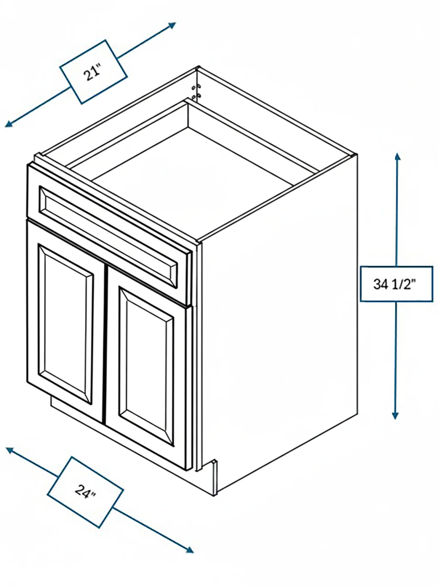 Chalet White Raised Panel 24 in. Vanity Sink Base Cabinet