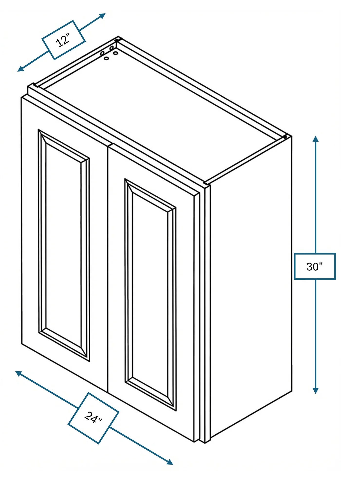 Chalet White Raised Panel 24 in. x 30 in. Wall Cabinet