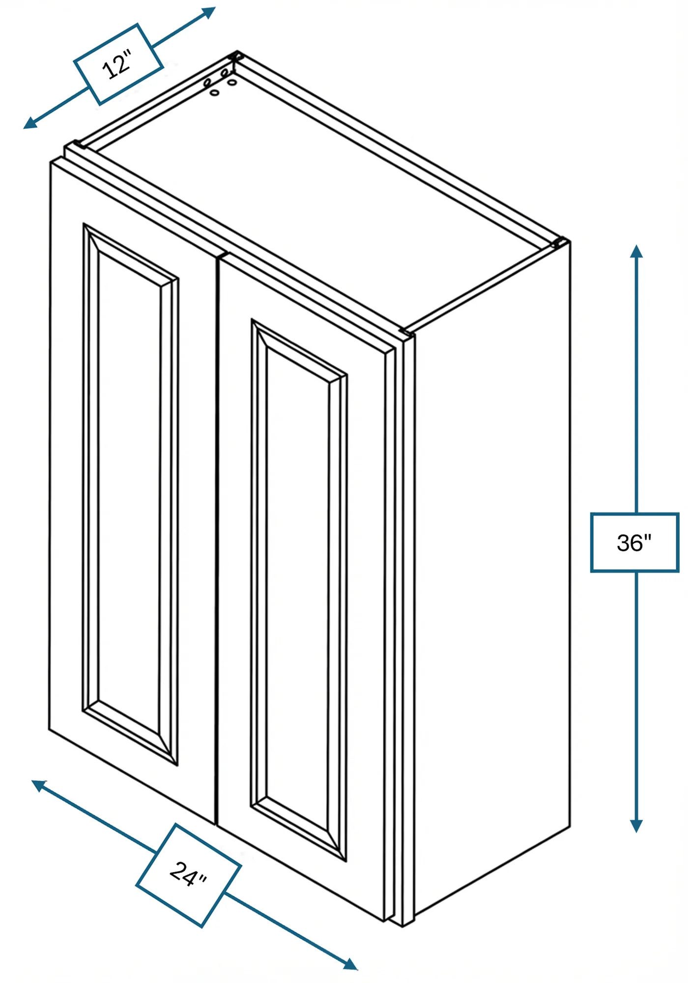 Chalet White Raised Panel 24 in. x 36 in. Wall Cabinet