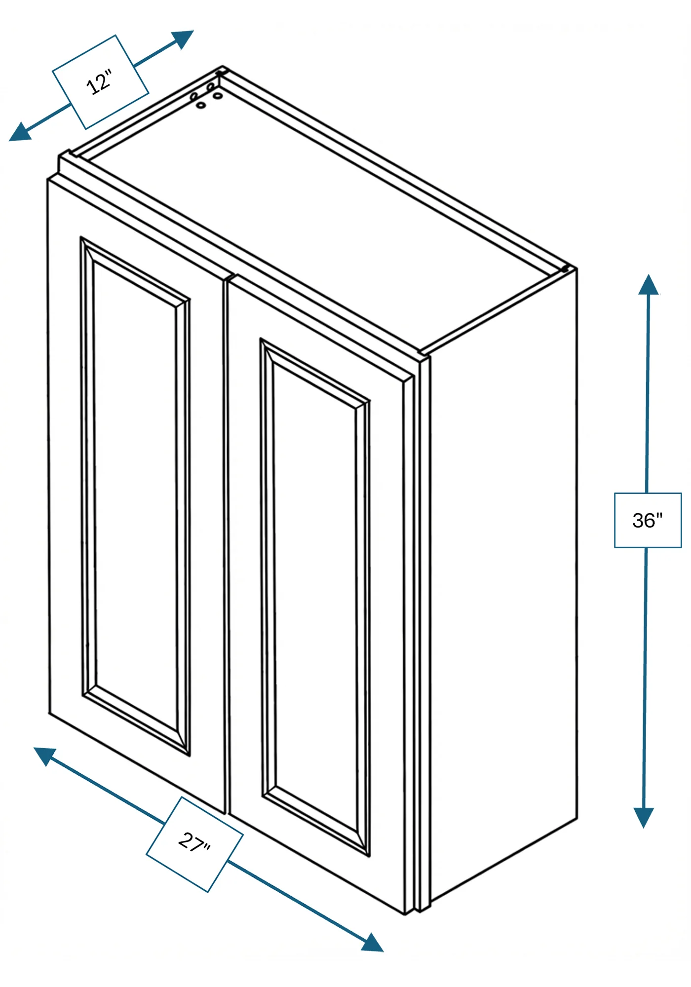 Chalet White Raised Panel 27 in. x 36 in. Wall Cabinet