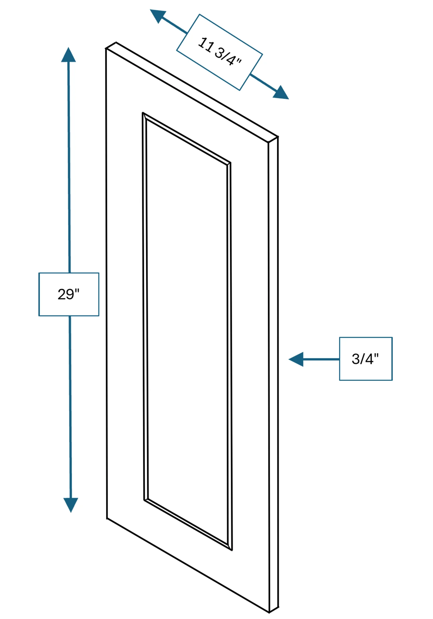 Chalet White Raised Panel 30 in. Wall End Panel