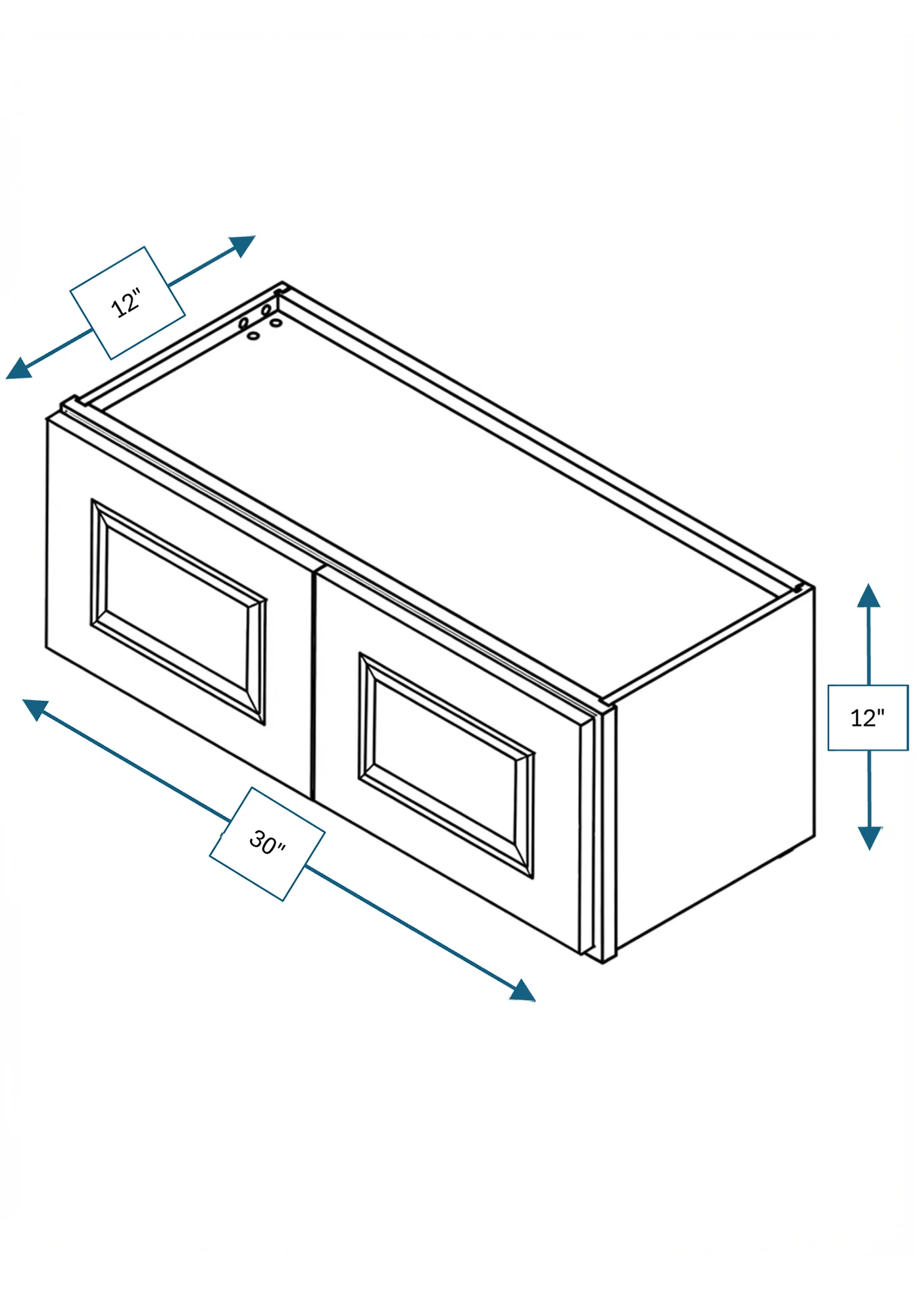 Chalet White Raised Panel 30 in. x 12 in. Wall Cabinet