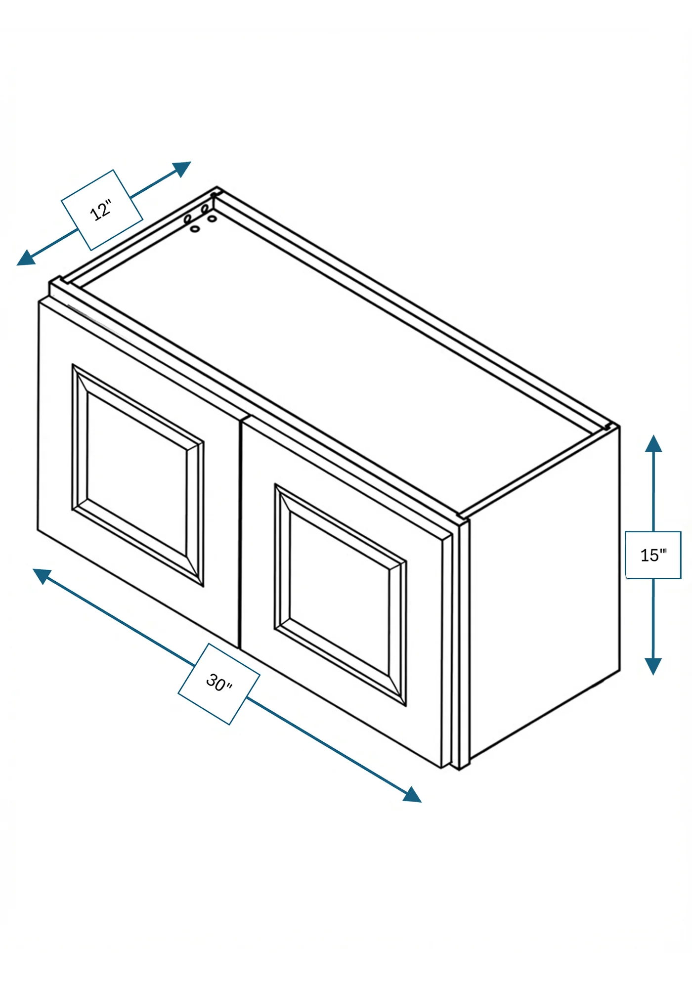 Chalet White Raised Panel 30 in. x 15 in. Wall Cabinet