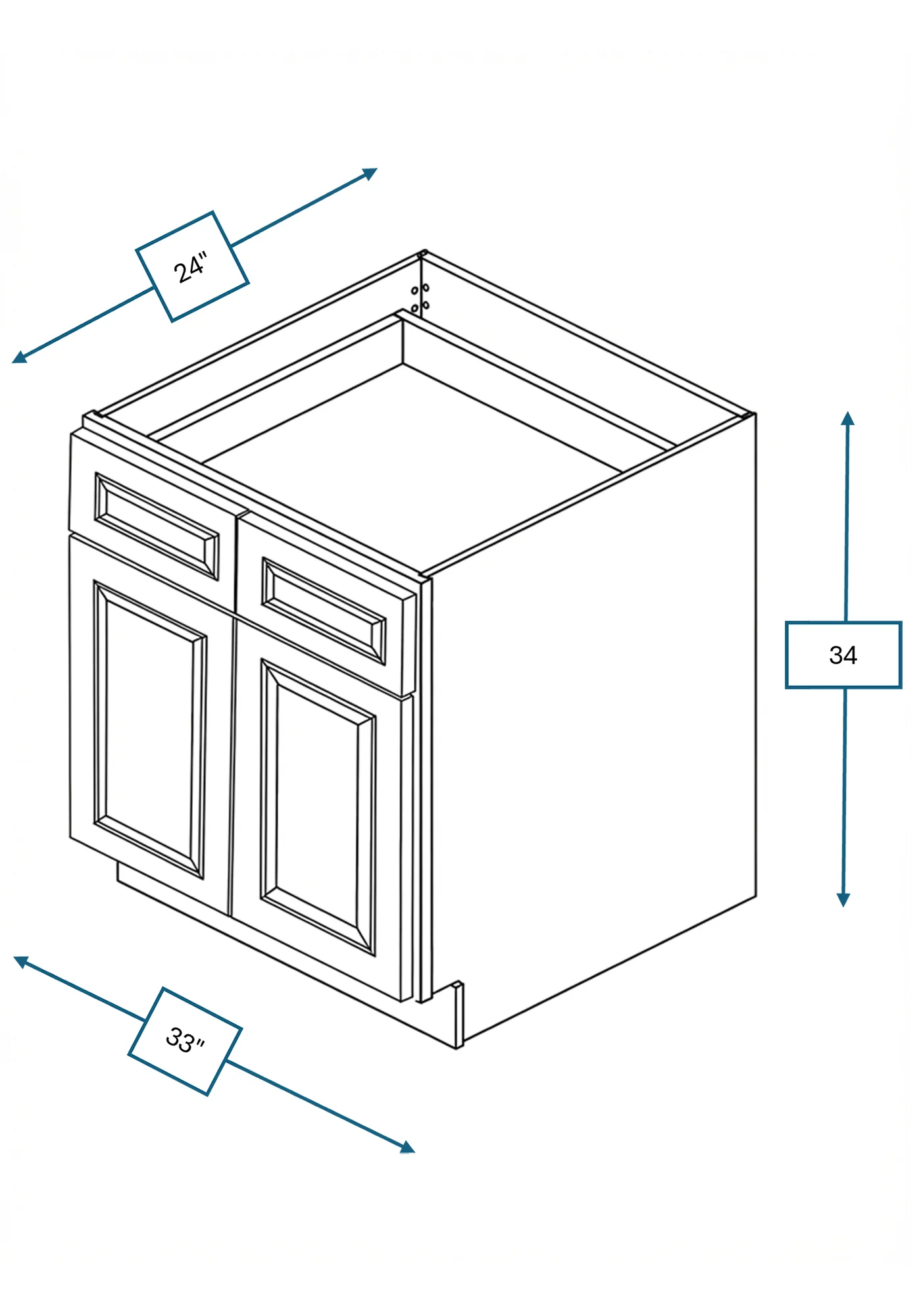 Chalet White Raised Panel 33 in. Sink Base Cabinet