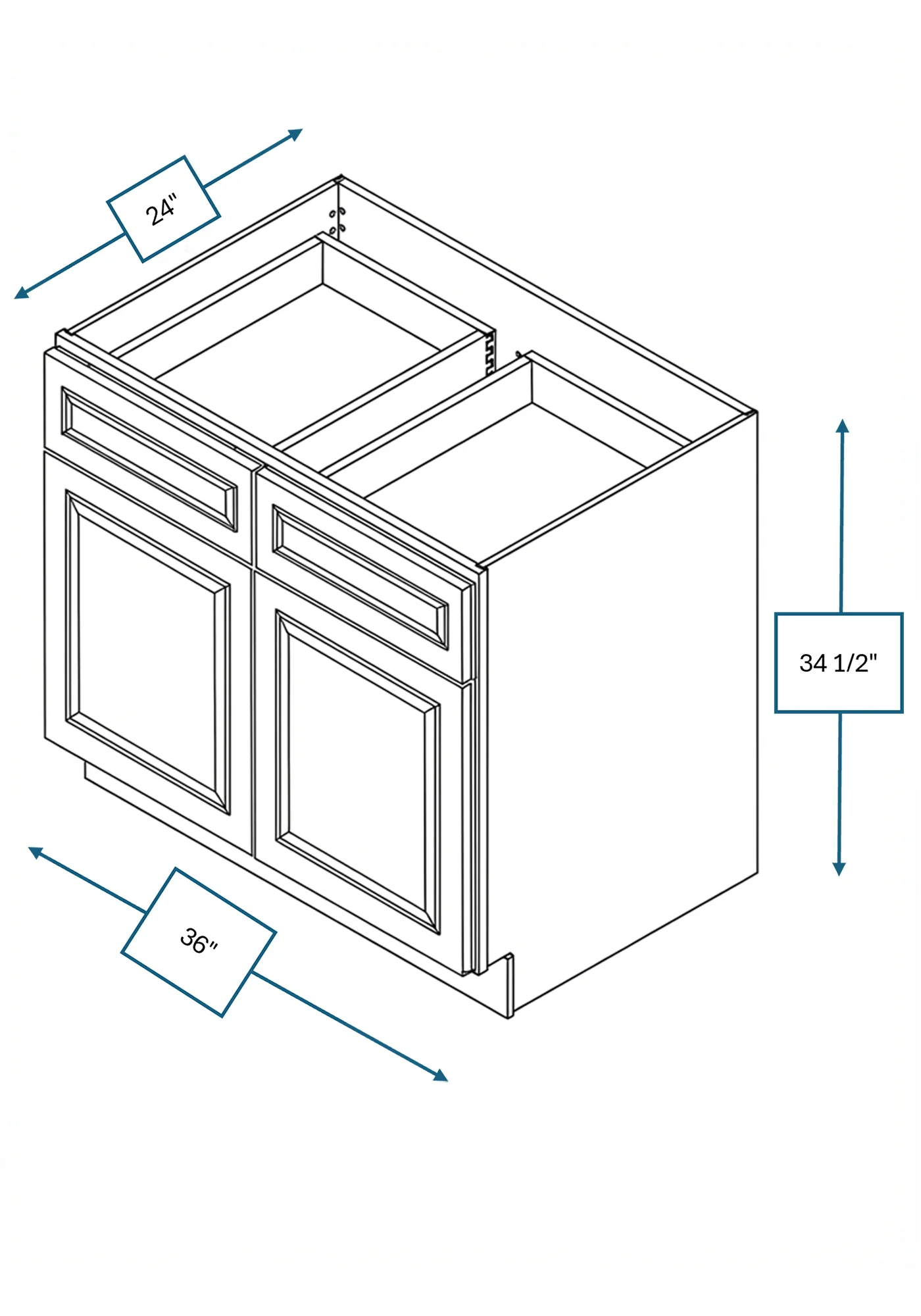 Chalet White Raised Panel 36 in. Sink Base Cabinet