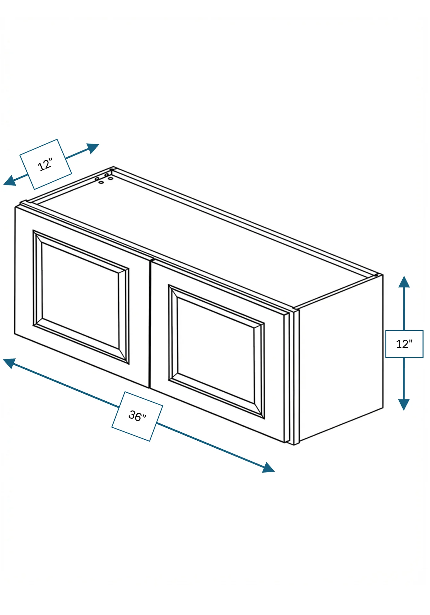 Chalet White Raised Panel 36 in. x 12 in. Wall Cabinet