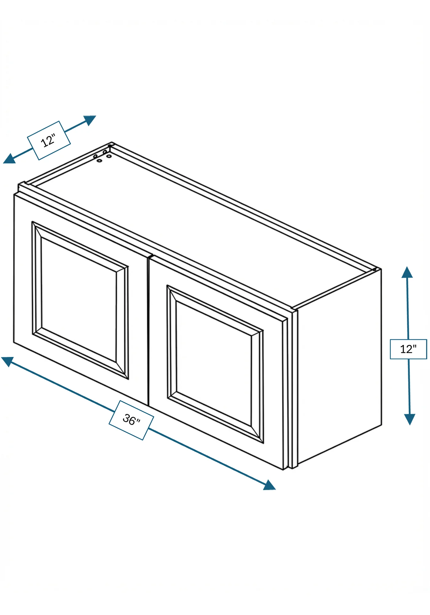 Chalet White Raised Panel 36 in. x 15 in. Wall Cabinet