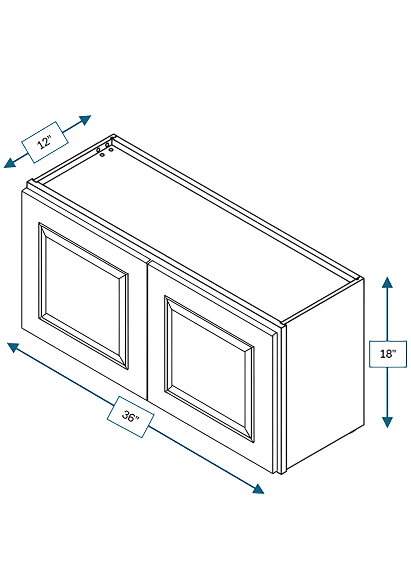 Chalet White Raised Panel 36 in. x 18 in. Wall Cabinet