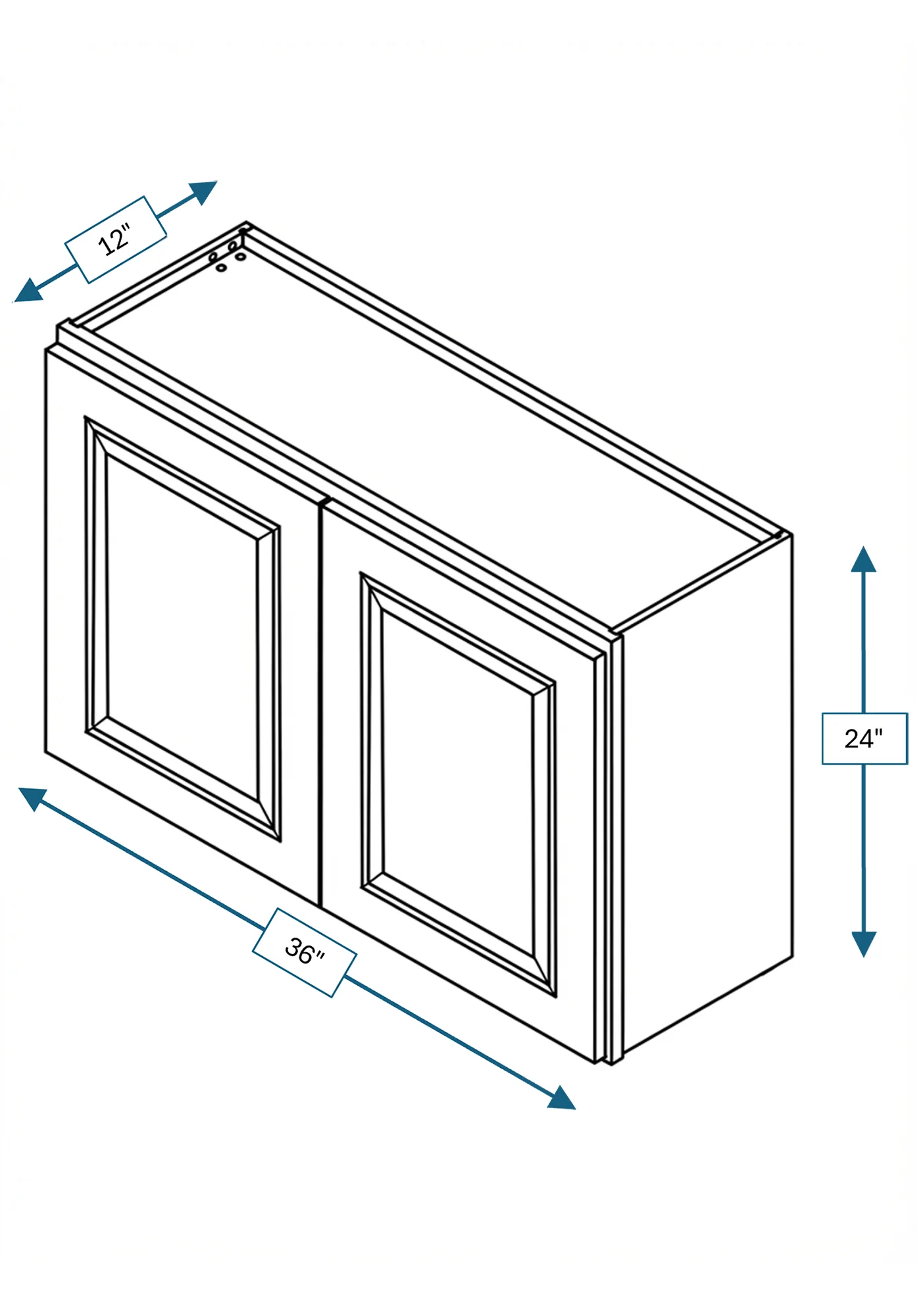 Chalet White Raised Panel 36 in. x 24 in. Wall Cabinet