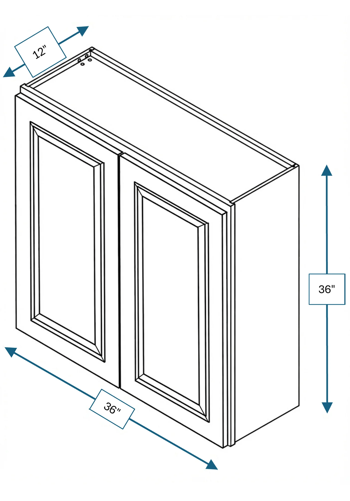 Chalet White Raised Panel 36 in. x 36 in. Wall Cabinet