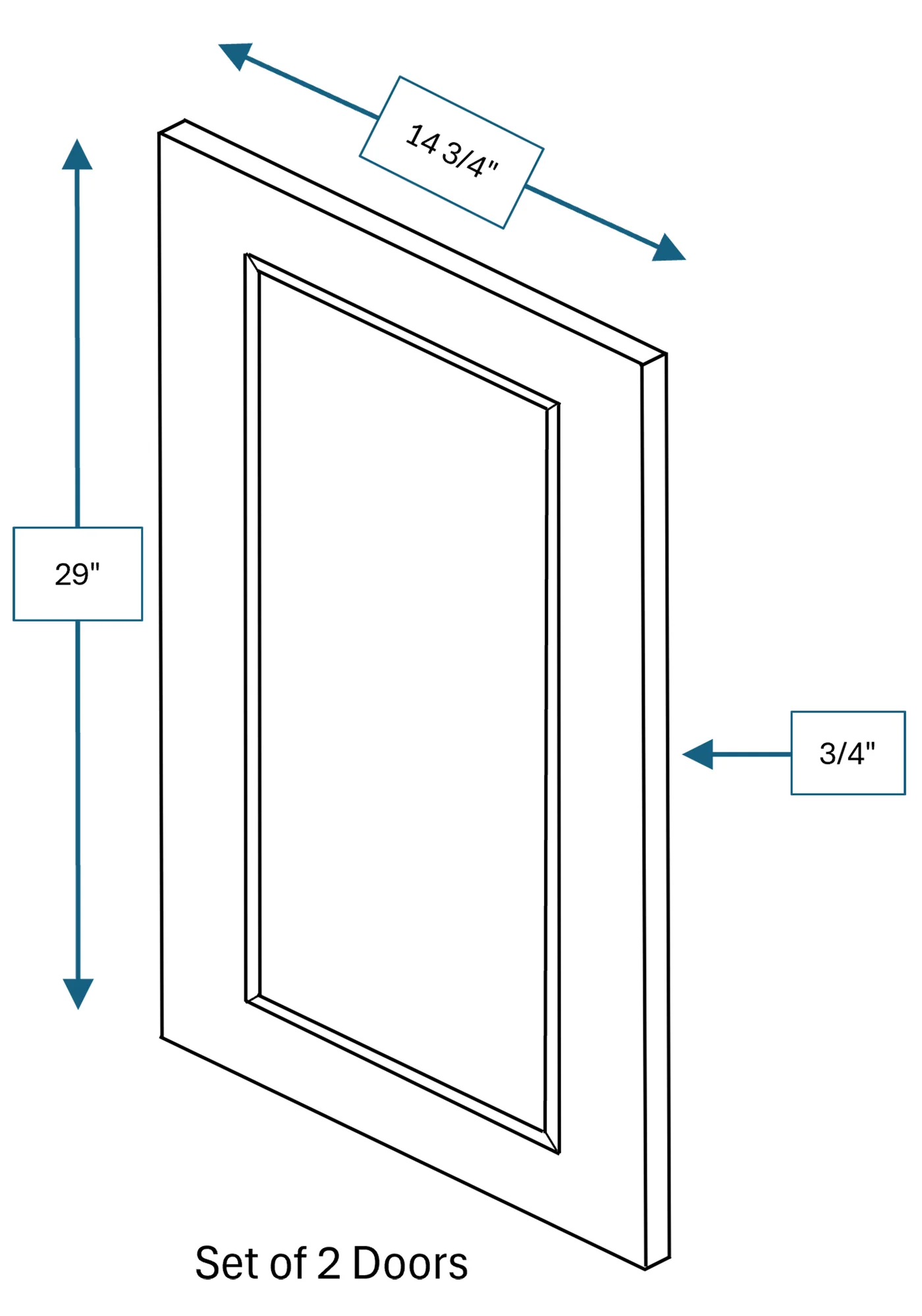 Chalet White Raised Panel Clear Glass Door 2-Pack 30 in. x 30 in.