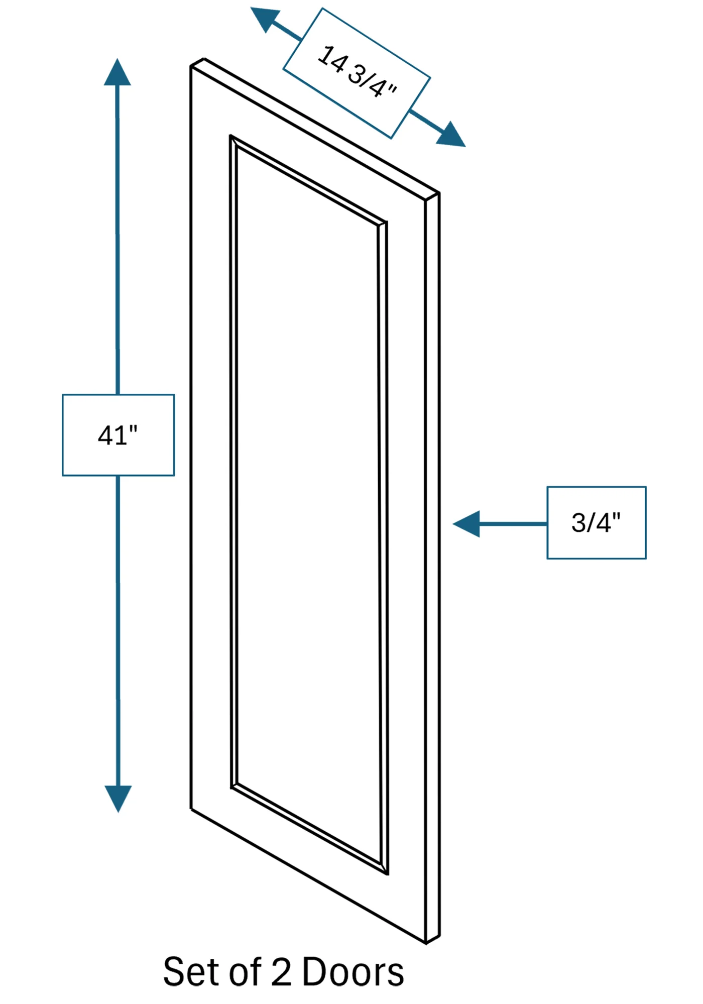 Chalet White Raised Panel Clear Glass Door 2-Pack 30 in. x 42 in.