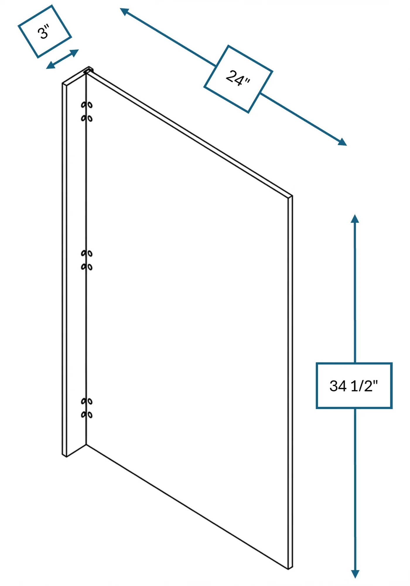 Chalet White Raised Panel Dishwasher Panel 24 in. x 34 in.