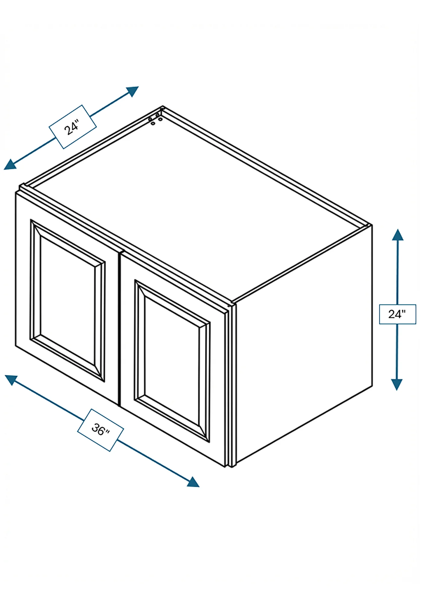Chalet White Raised Panel Double Depth Wall Cabinet 36 in. x 24 in. x 24 in.