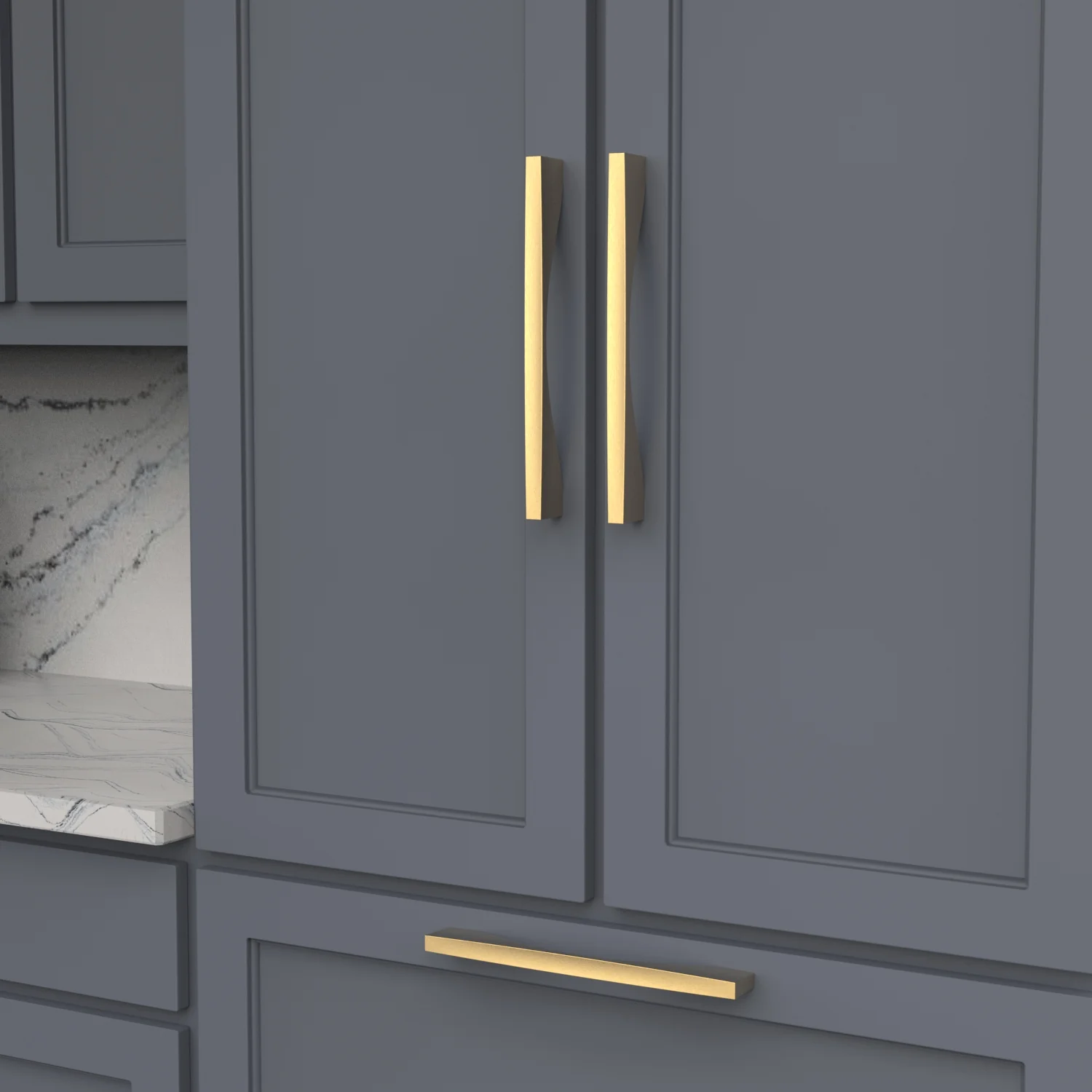 Channel Appliance Pull 12 Inch Center to Center Brushed Golden Brass Finish - Image 2