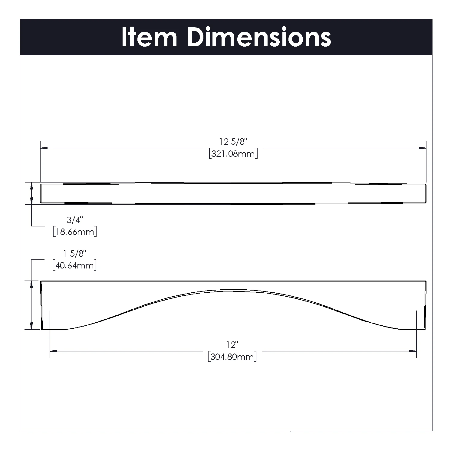 Channel Appliance Pull 12 Inch Center to Center Matte Black Finish - Image 4