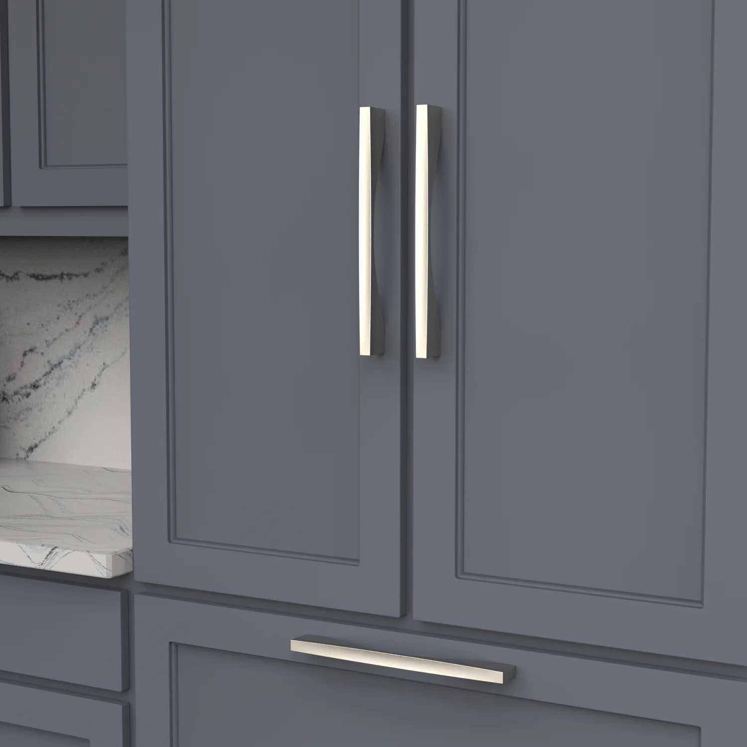 Channel Appliance Pull 12 Inch Center to Center Satin Nickel Finish - Image 2