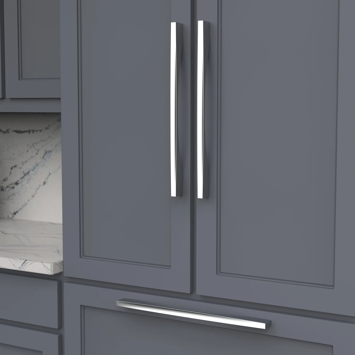 Channel Appliance Pull 18 Inch Center to Center Chrome Finish - Image 2
