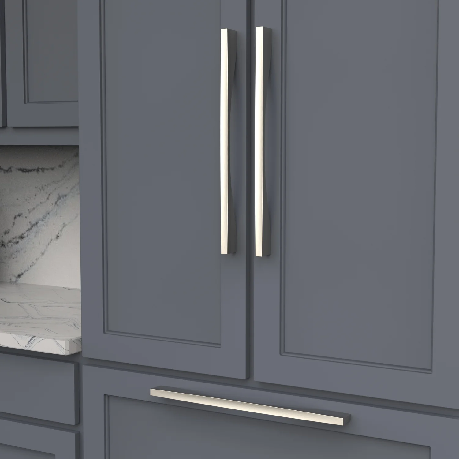 Channel Appliance Pull 18 Inch Center to Center Satin Nickel Finish - Image 2