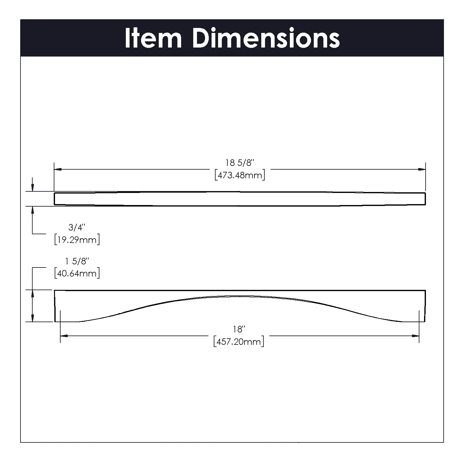 Channel Appliance Pull 18 Inch Center to Center Satin Nickel Finish - Image 4