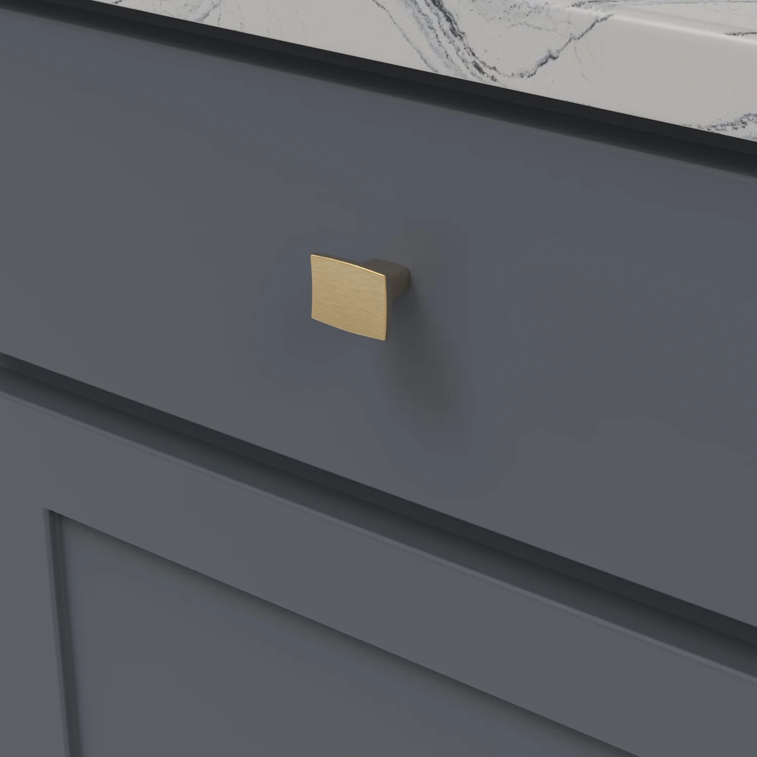 Channel Knob 1-1/4 Inch x 1 Inch Brushed Golden Brass Finish - Image 2