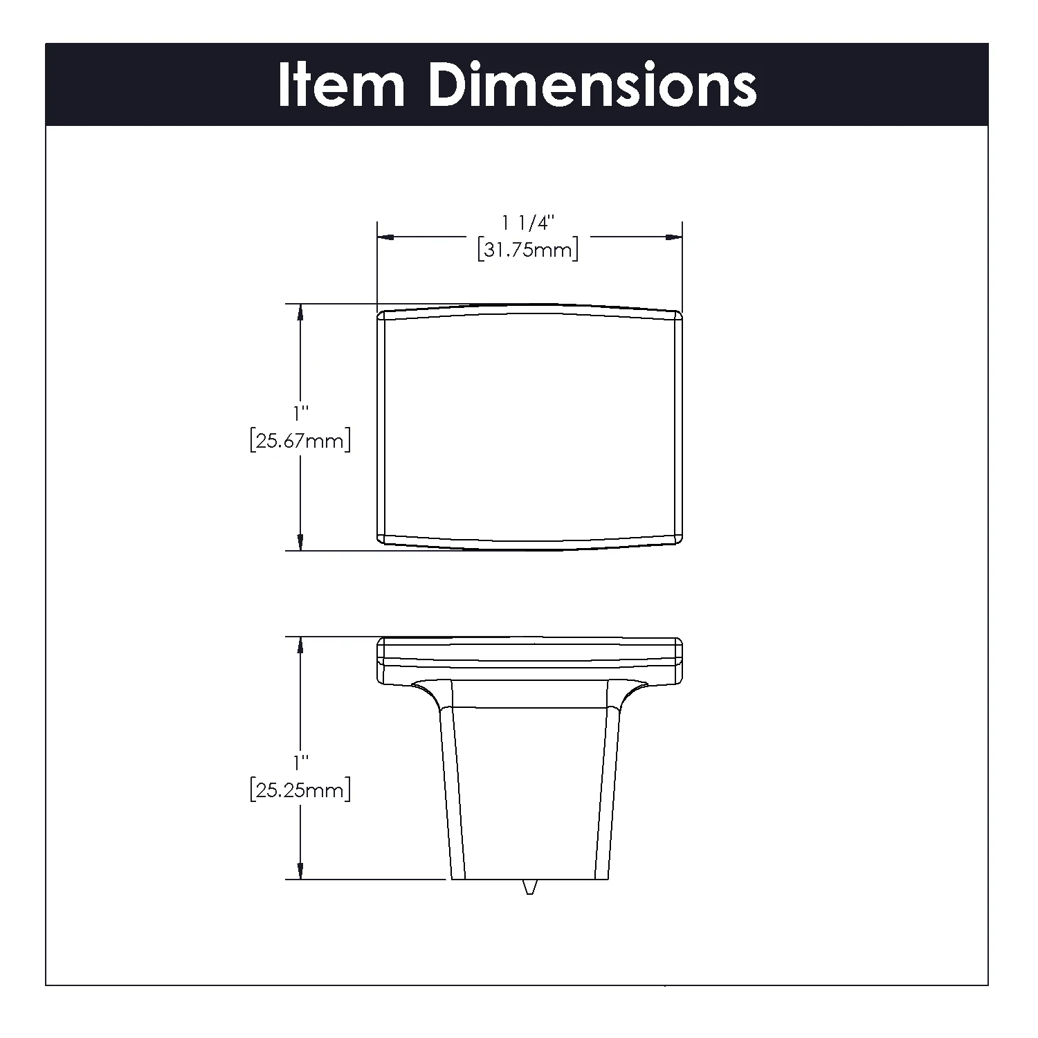 Channel Knob 1-1/4 Inch x 1 Inch Brushed Golden Brass Finish - Image 4