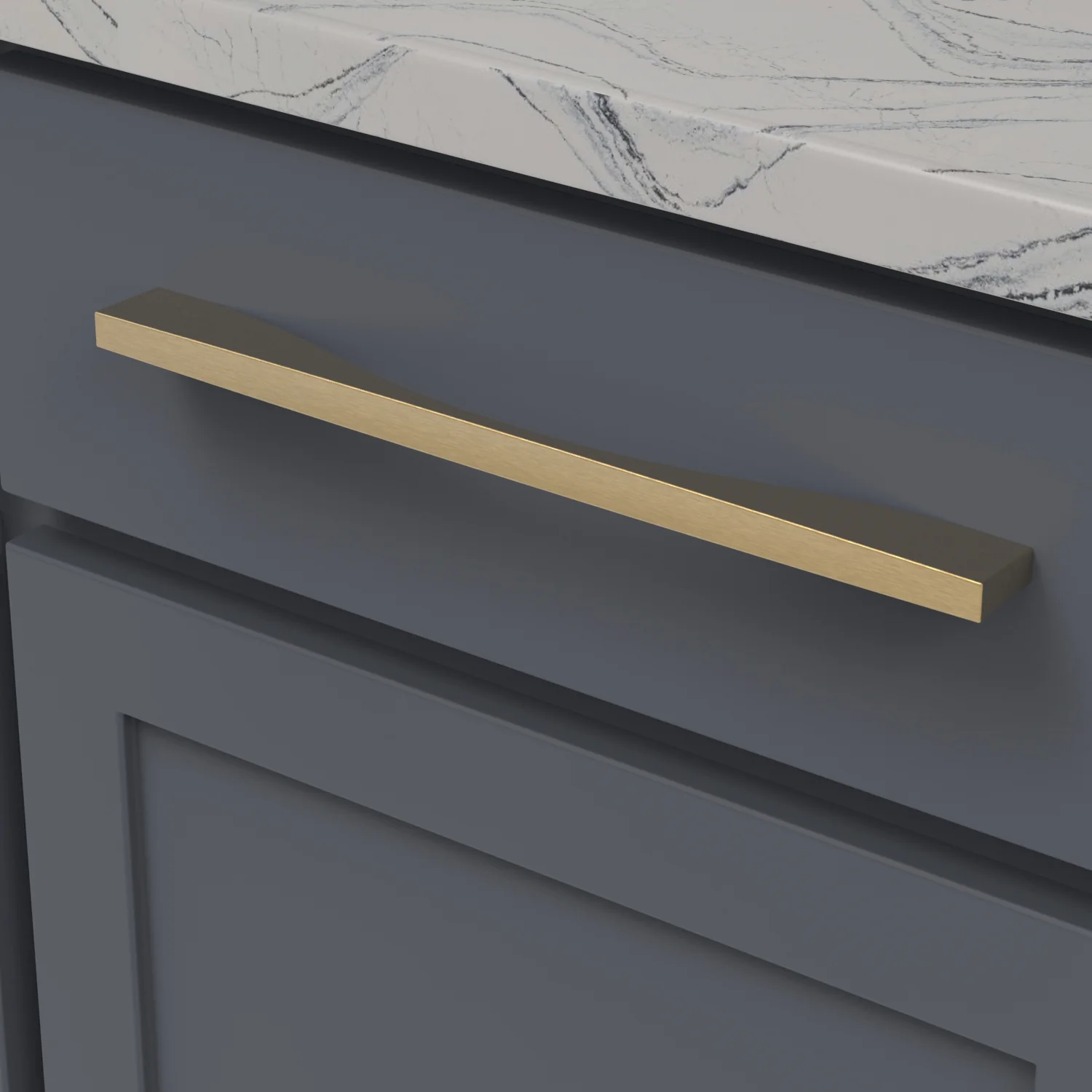 Channel Pull 12 Inch Center to Center Brushed Golden Brass Finish - Image 2
