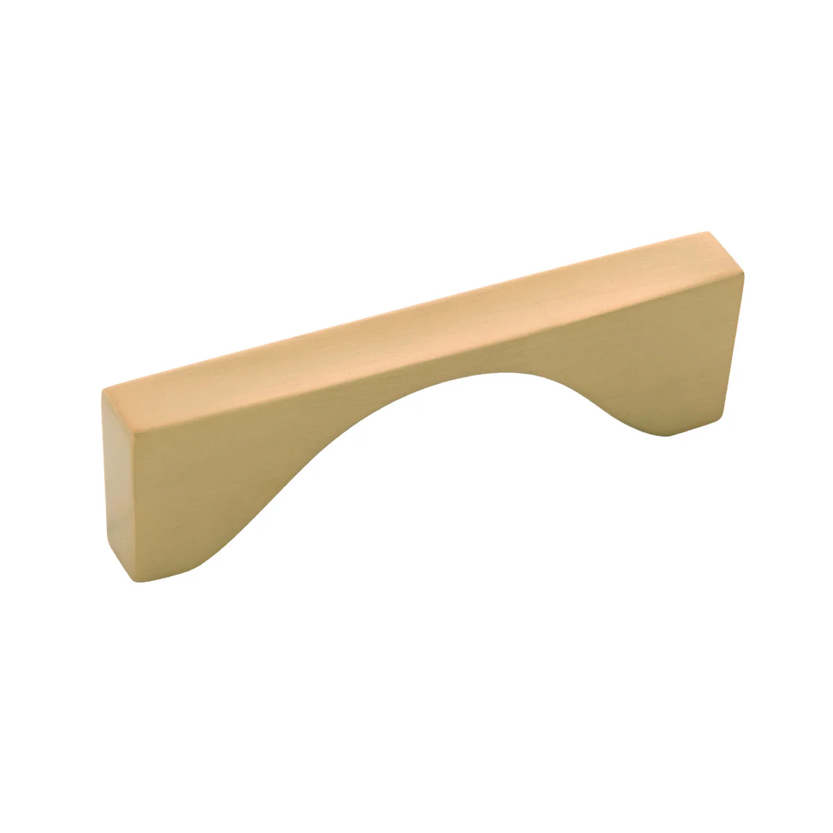 Channel Pull 3 Inch Center to Center Brushed Golden Brass Finish