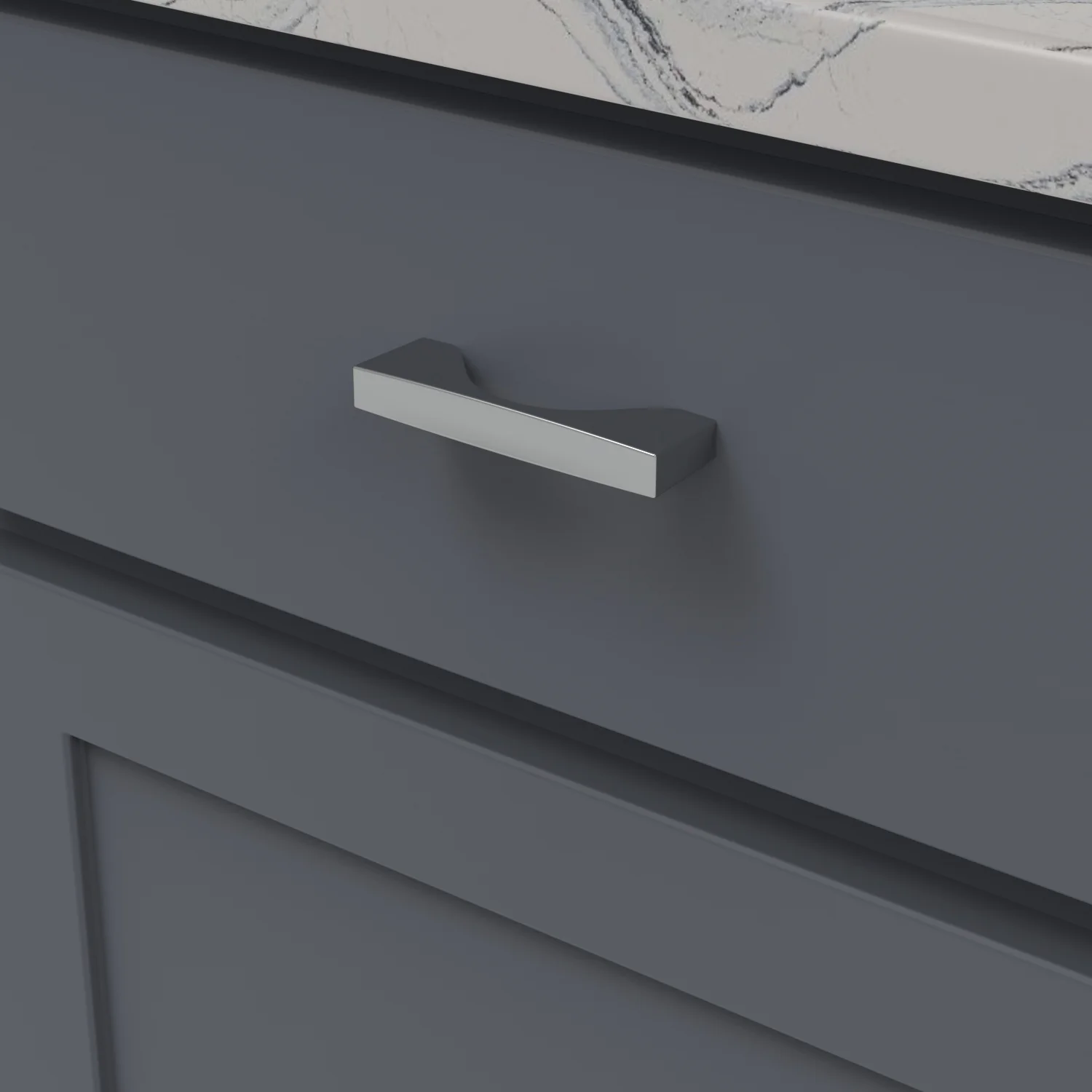Channel Pull 3 Inch Center to Center Chrome Finish - Image 2