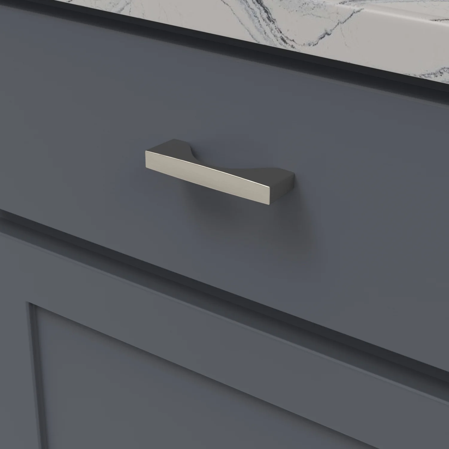 Channel Pull 3 Inch Center to Center Satin Nickel Finish - Image 2