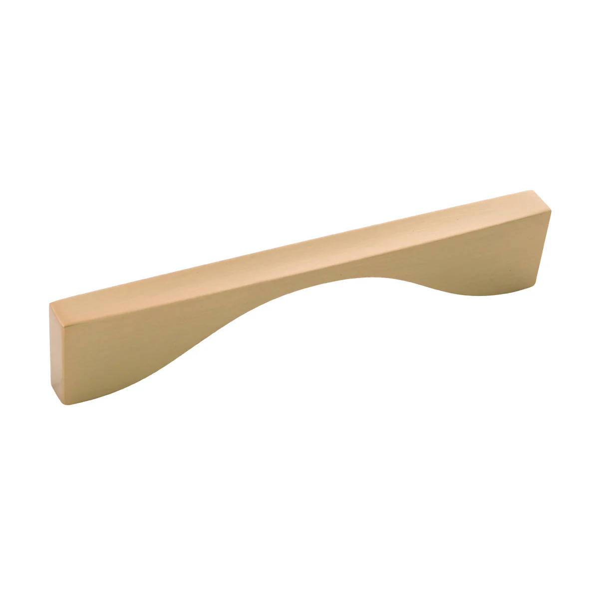 Channel Pull 5-1/16 Inch (128mm) Center to Center Brushed Golden Brass Finish