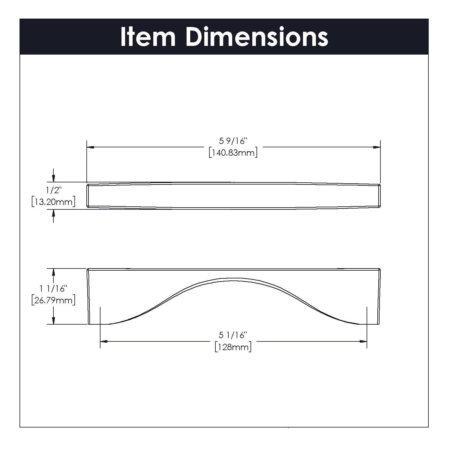 Channel Pull 5-1/16 Inch (128mm) Center to Center Brushed Golden Brass Finish - Image 4