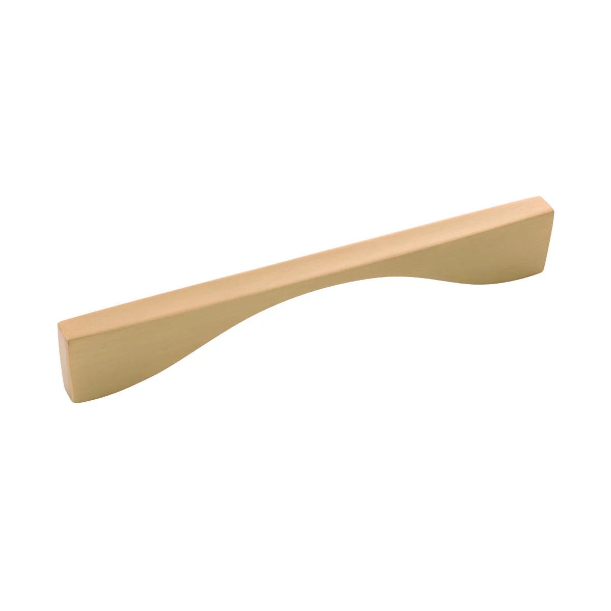 Channel Pull 6-5/16 Inch (160mm) Center to Center Brushed Golden Brass Finish