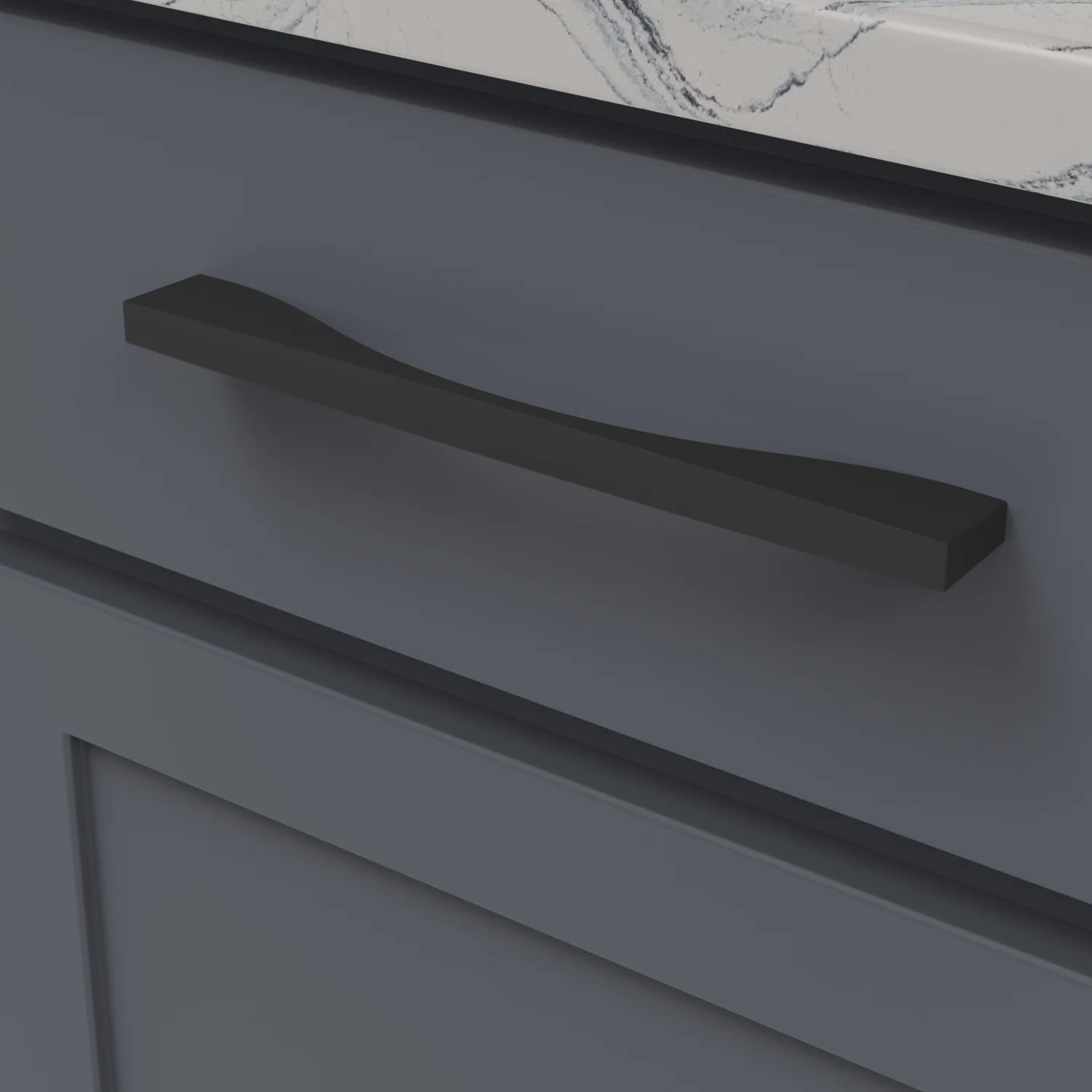 Channel Pull 8-13/16 Inch (224mm) Center to Center Matte Black Finish - Image 2