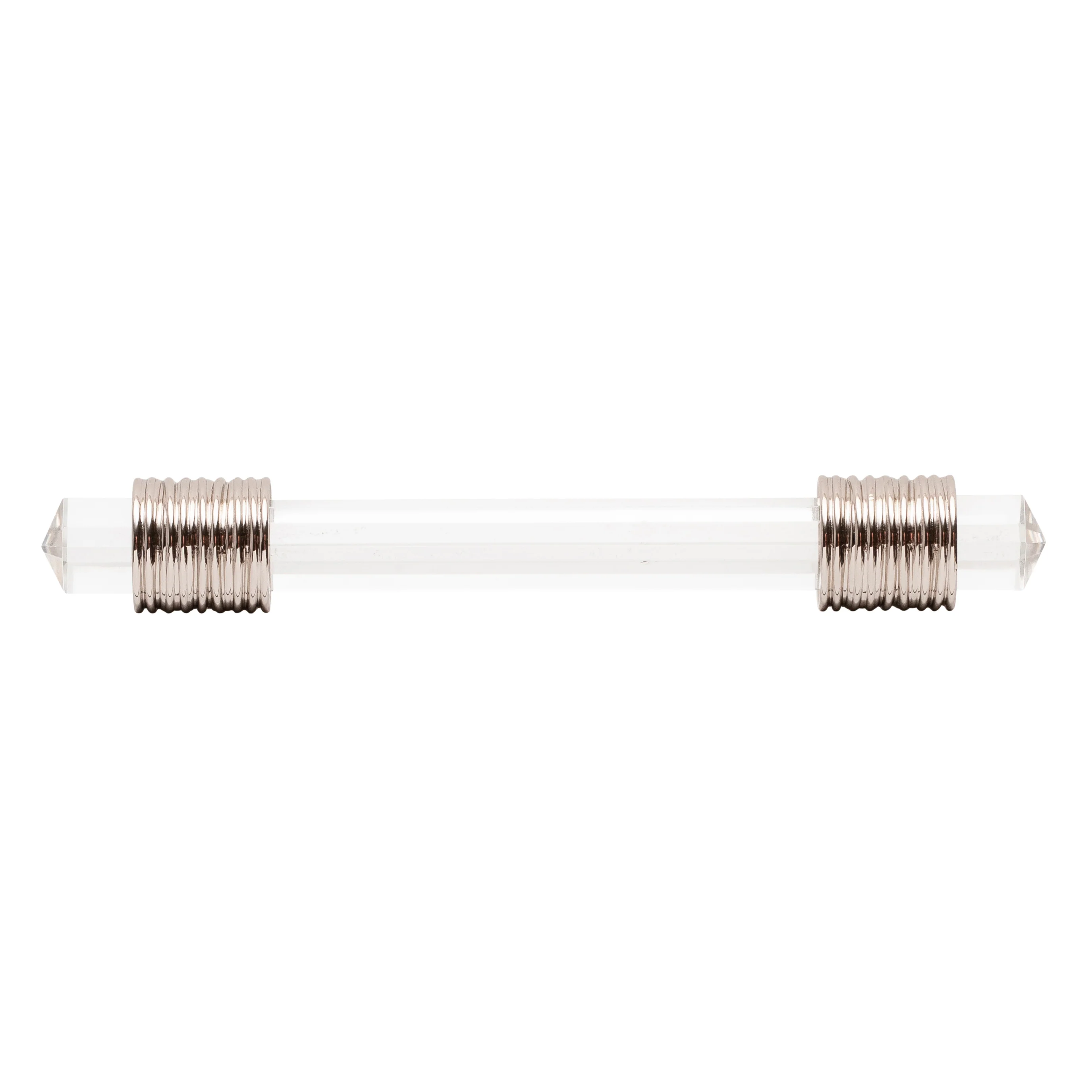 Chrysalis Pull 3-3/4 Inch (96mm) Center to Center Polished Nickel with Glass Finish - Image 2