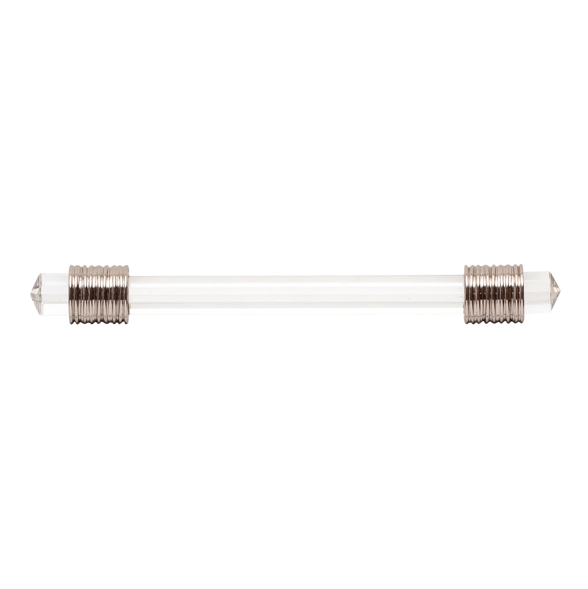 Chrysalis Pull 5-1/16 Inch (128mm) Center to Center Polished Nickel with Glass Finish - Image 2