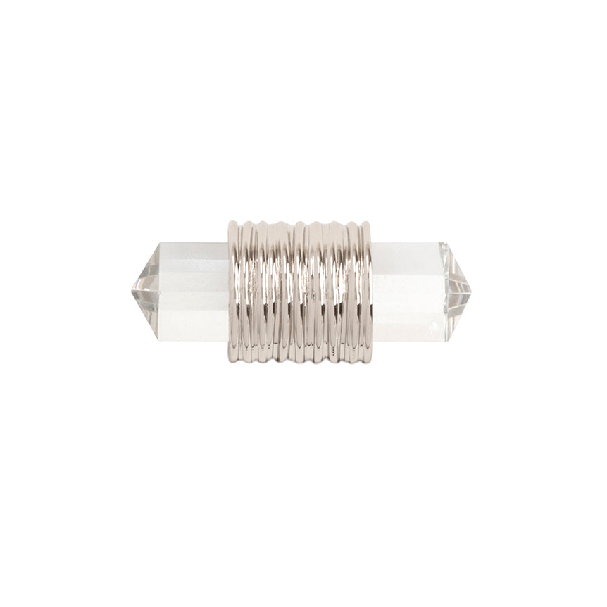 Chrysalis T-Knob 1-7/8 Inch x 3/4 Inch Polished Nickel with Glass Finish - Image 2