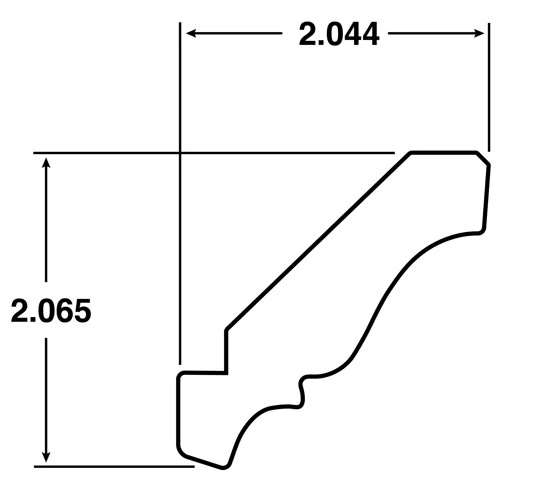 Platinum Grey .7 in. x 2.7 in. x 96 in. - Classic Crown Molding for Shaker Cabinet