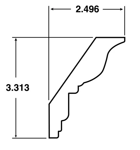 Nantucket Bluff .7 in. x 2.7 in. x 96 in. - Classic Crown Molding for Shaker Cabinet