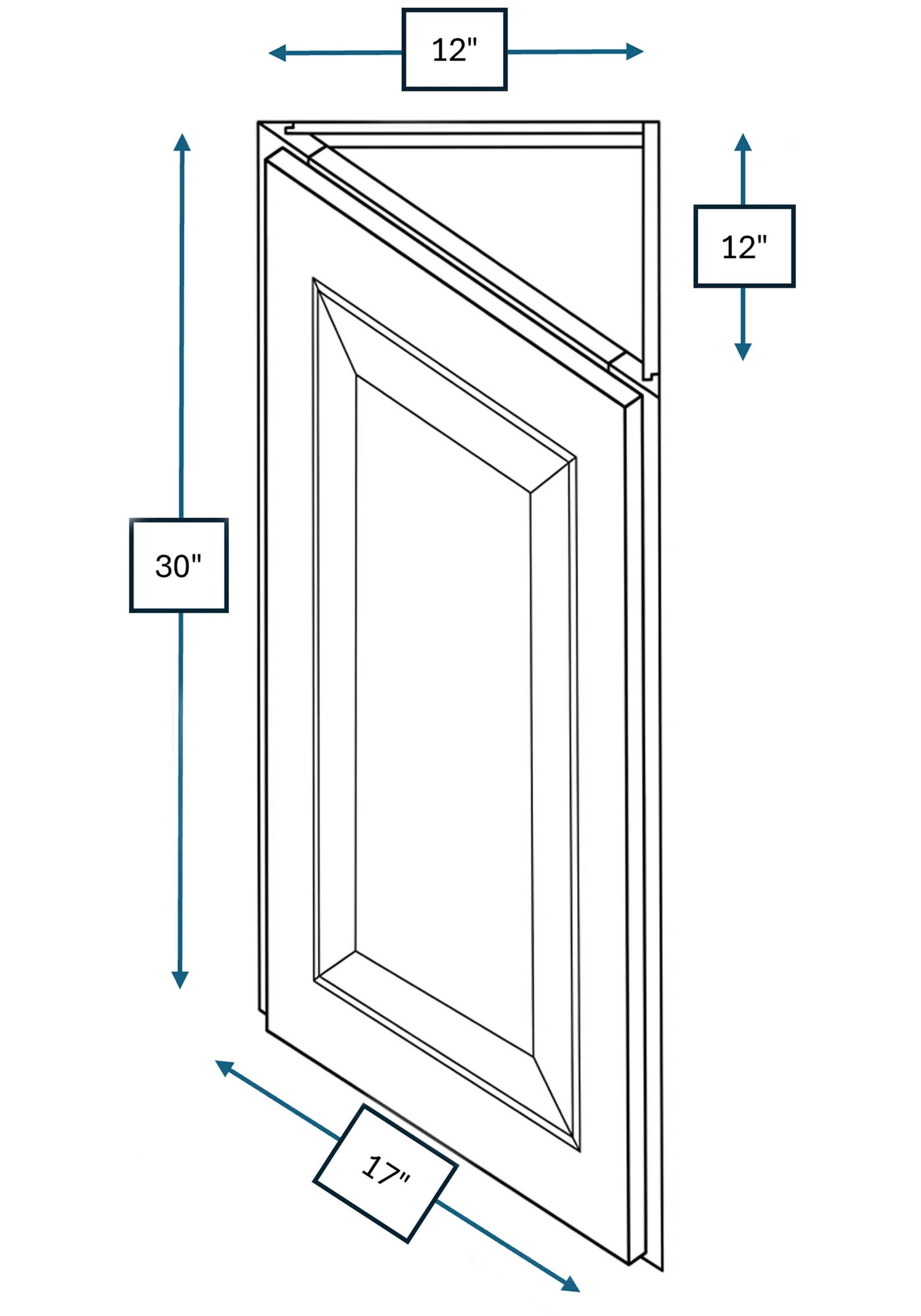 Chalet White Raised Panel Wall Angle Cabinet 12 in. x 30 in.