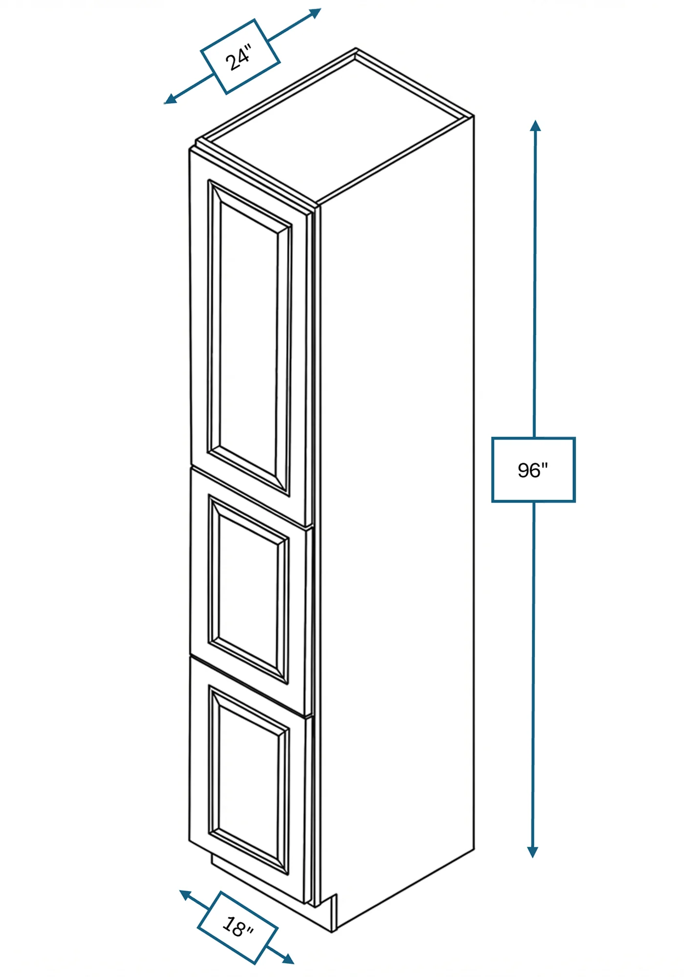 Cotswold Linen Raised Panel 18 in. x 24 in. x 96 in. Tall Cabinet