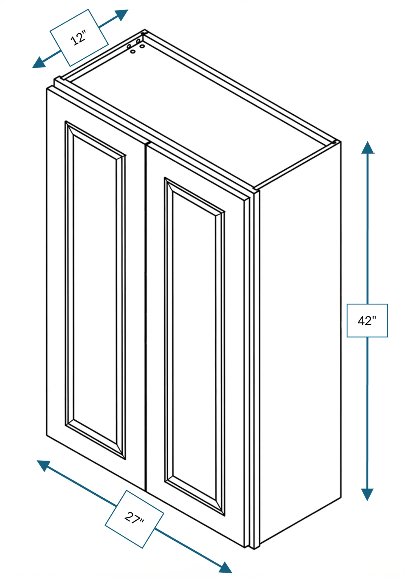 Cotswold Linen Raised Panel 27 in. x 42 in. Wall Cabinet
